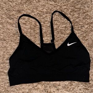 Nike Women's Black Sports Bra with White Logo